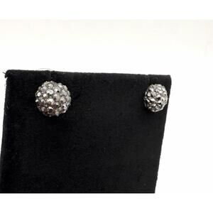 Fashion Earrings Dark Metal Studs Sparkle